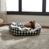 Frisco Buffalo Check Cuddler Pet Bed & Gift Set, Black & White -Pet Supply Store 299397 MAIN. AC SS1800 V1639093641